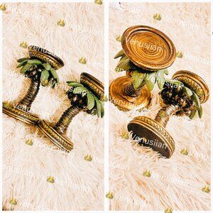 Tropical Palm Coconut tree Candle Holder